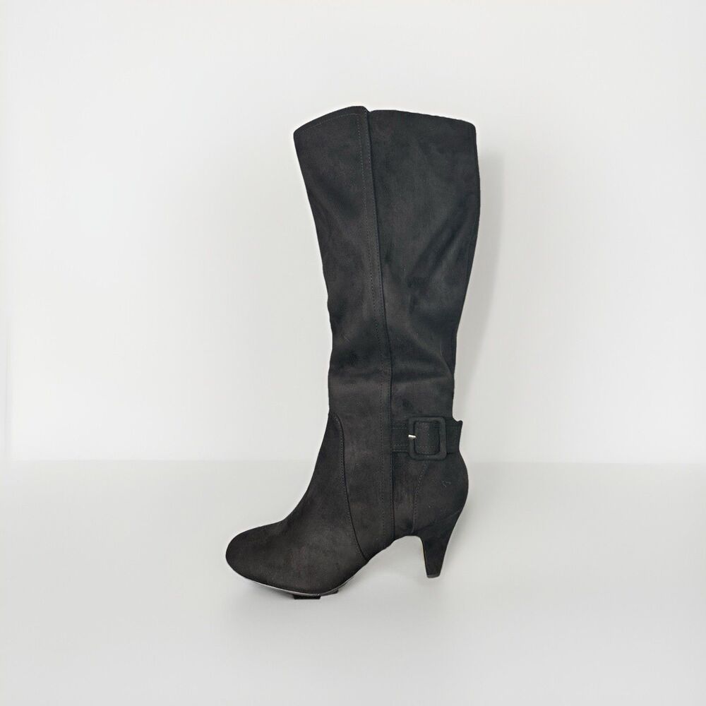 Bella Vita Womens 10 W Black Super Suede Troy II High Heel Boots NIB